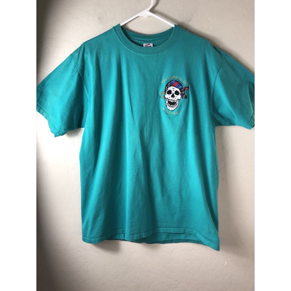 Vintage 90's Treasure Island Mirage Shirt Mens L Made‎ in USA Embroidered